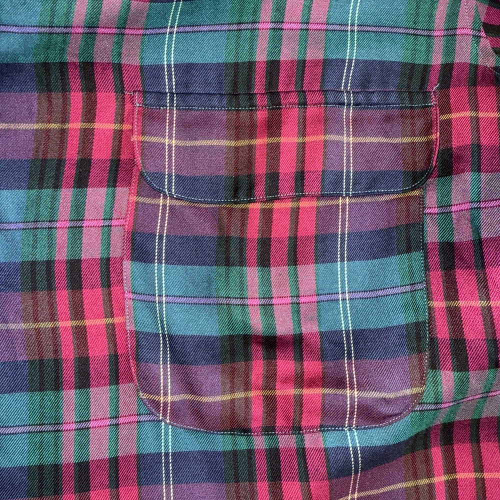 Ralph Lauren Women's Relaxed Fit Plaid Cotton Shirt Green Multi Women's 12 - Picture 5 of 9